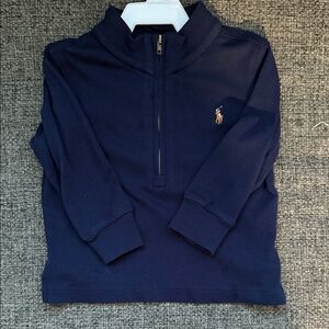 Ralph Lauren Navy Half-Zip Sweatshirt with Embroidered Pony